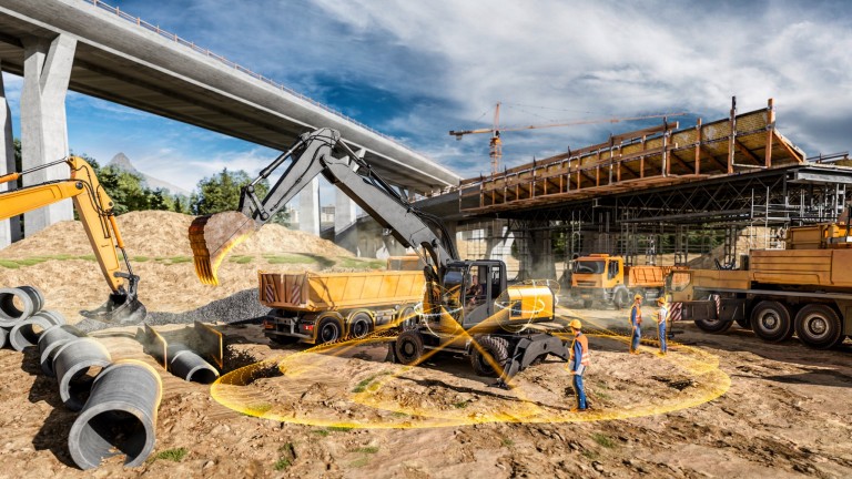 Construction site with AI Camera System